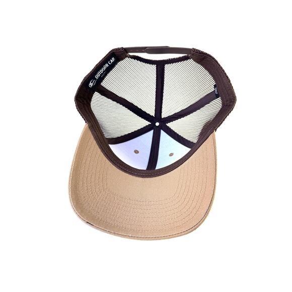 Outdoor Cap Tan Canvas Trucker Snapback Closure NEW - Picture 6 of 7
